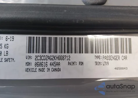 2019 Dodge Challenger Sxt z USA, uszkodzony, nr VIN 2C3CDZAG2KH668712